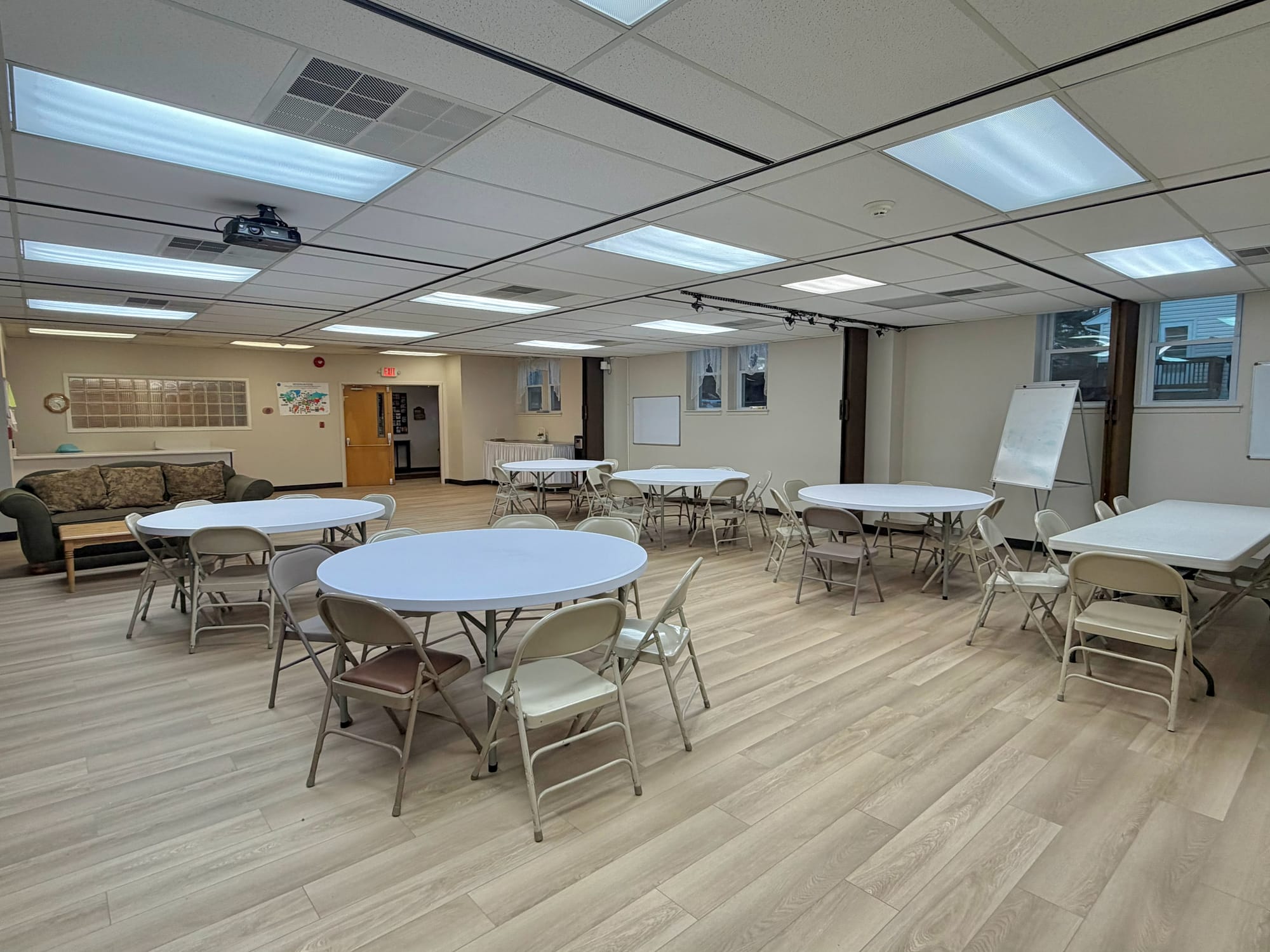 Renovated fellowship hall at a Clark, NJ congregation